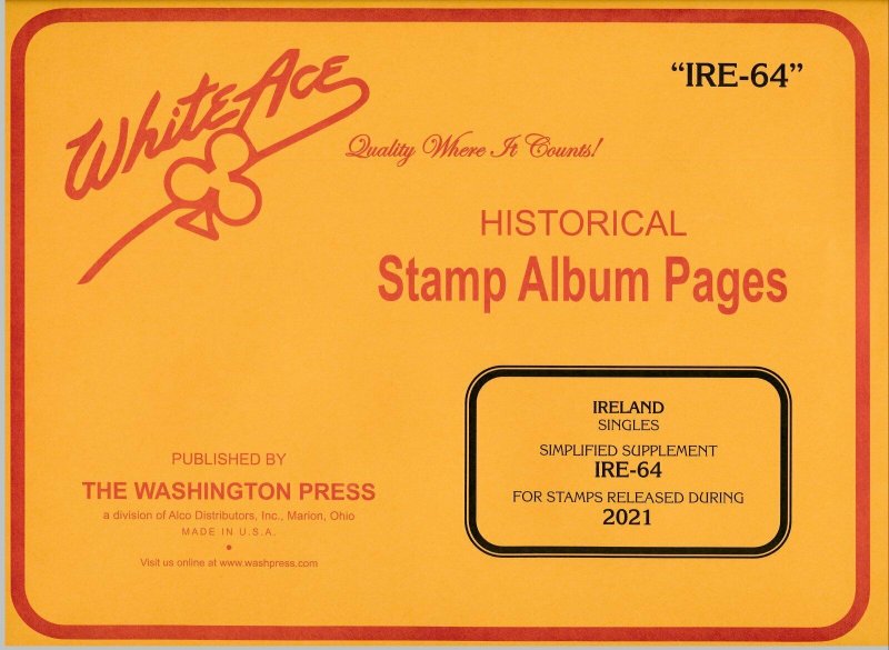 WHITE ACE 2021 Ireland Singles Simplified Stamp Album Supplement IRE-64