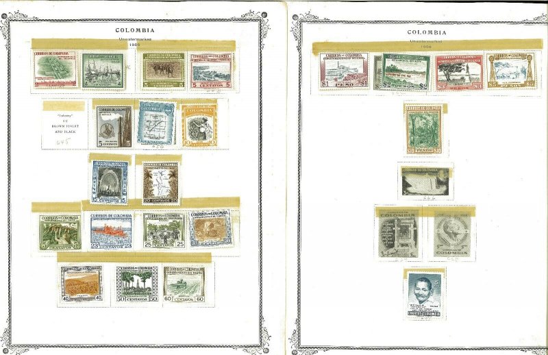 Colombia 1908-1961 M & U in Mounts on Scott Specialty Pages