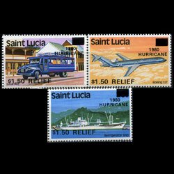 ST.LUCIA 1980 - Scott# 531-3 Hurricane Relief Set of 3 NH