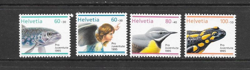 FISH - SWITZERLAND #B608-11  BIRD-REPTILE  MNH