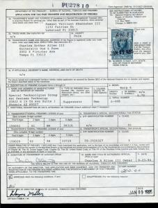 Scott #RY8 Firearms Transfer Tax Revenue Used Stamp on Document (Lot 801 RY8)