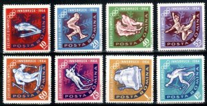 Romania 1963 MNH Stamps Scott 1597-1604 Sport Olympic Games Skiing Ice Hockey