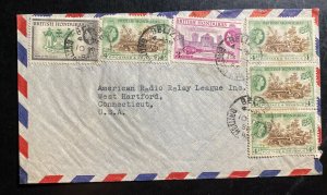 1955 Belize British Honduras Airmail Cover To West Hartford CT Usa