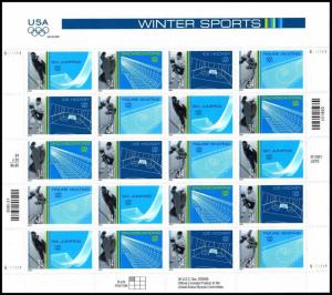 US Stamps Scott #3552-3555 WINTER SPORTS OLYMPICS 34¢ Full Sheet MNH