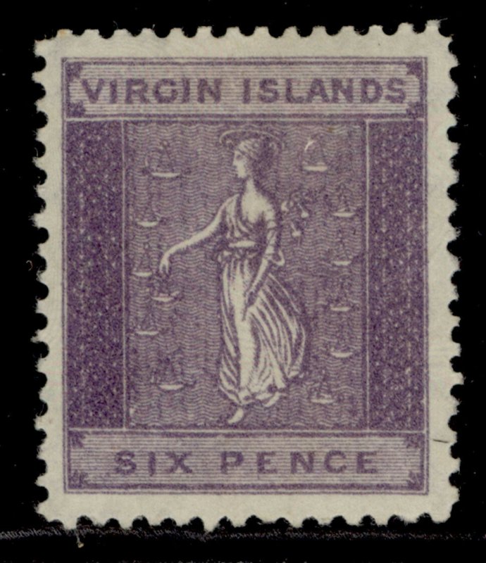 BRITISH VIRGIN ISLANDS QV SG38, 6d dull violet, LH MINT. Cat £19.