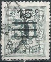 Belgium 563 (used) 15c on 30c lion rampant, gray grn (1961)