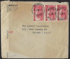 BELGIUM CONGO US 1945 WAR TIME CENSORED BUNIA COVER TO CHICAGO + 5 1870s POSTAL