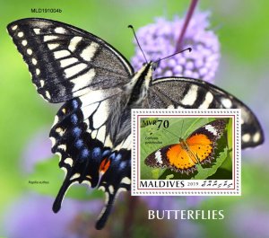 Maldives 2019 MNH Butterflies Stamps Orange Lacewing Butterfly 1v S/S