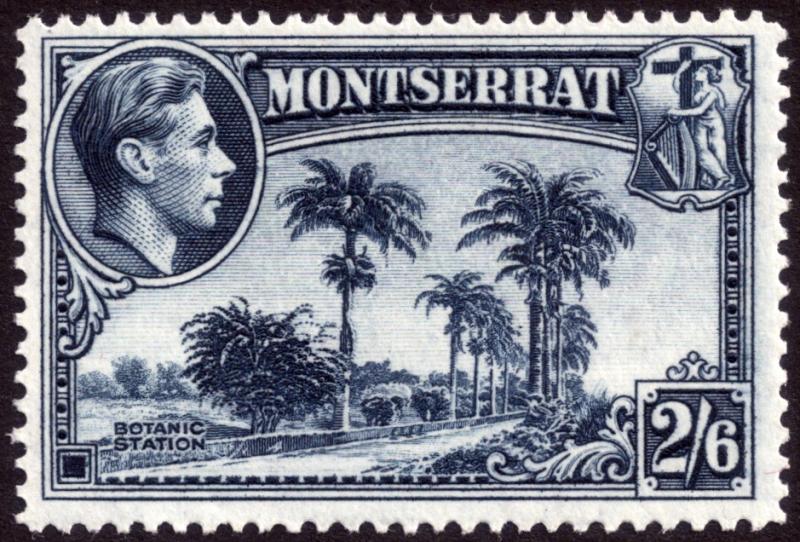 Montserrat 1943 2s6d Slate-Blue Perf 14 SG109a MLH