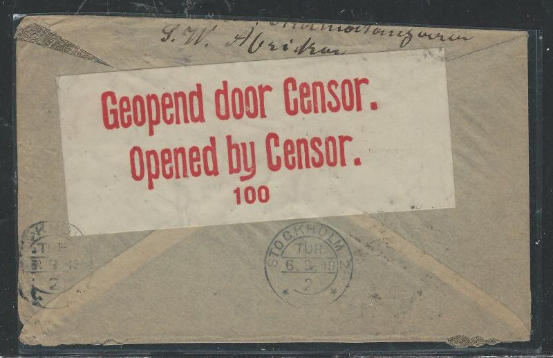 SOUTH WEST AFRICA (P0112B) 1919 SOUTH AFRICA USED IN CENSOR COVER