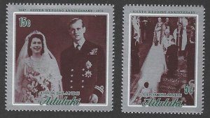 Aitutaki - 1972 Silver Wedding Anniversary - Scott# 51-52 MNH