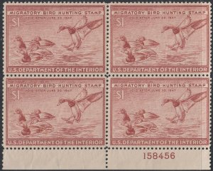  U.S. RW13  FVF NH Blk/4 Plate #  (12821) 