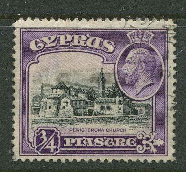 Cyprus - Scott 127 - KGV Definitive Issue -1934 - Used - Single 3/4pi Stamp