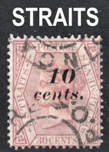 Malaya Straits Settlements Scott 35 wtmk CC F+ used. FREE...