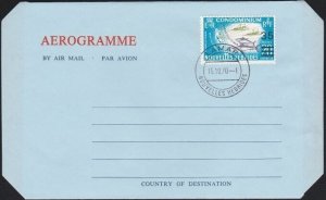 NEW HEBRIDES FRENCH 1970 35 on 20c on aerogramme - first day pmk LAMAP.....B2880