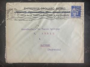 1937 La Varenne France Commercial Cover Perfin Stamp Drouard Brothers Co