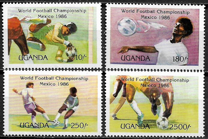 Uganda #480-3 MNH Set - World Cup Soccer