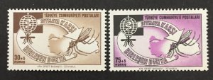 Turkey 1962 Sc#B88/B89 MOSQUITO-MALARIA-WHO-MEDICINE Set (2) MNH