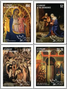 St. Vincent 2013 - SC# 3889-92 Christmas, Paintings, Art - Set of 4 Stamps - MNH 