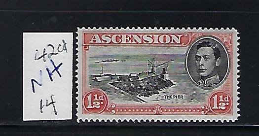 ASCENSION IS. SCOTT #42CD 1938-53 GEORGE VI 11/2 P (LILAC ROSE) PERF 14  MINT NH