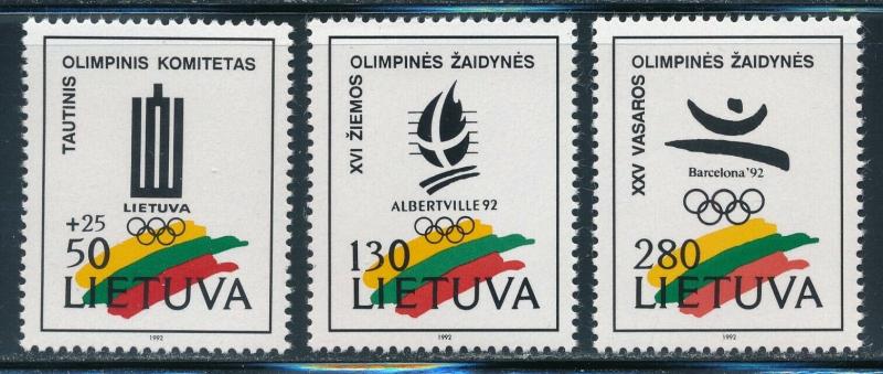 Lithuania - Barcelona and Albertville Olympic Games MNH Sports Set (1992) 