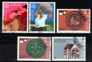 Switzerland #699-703 F-VF Used  CV $2.75 (X1737)