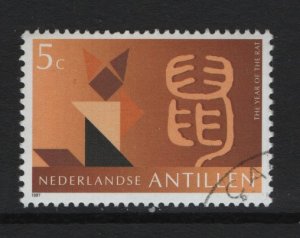 Netherlands Antilles #800 cancelled  1997 rat 5c Chinese calendar