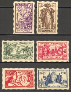 Dahomey Scott 101-06 Unused VLHOG - 1937 Paris Intl Exposition Set - SCV $11.60