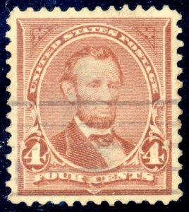 US Stamp #280 Lincoln 4c, PSE Cert - USED 