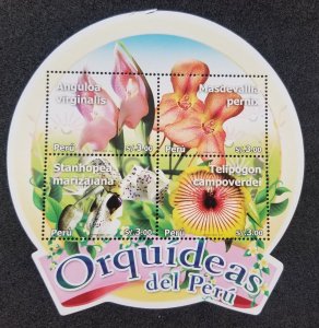 *FREE SHIP Peru Orchids 2010 Flower Flora Plant (ms) MNH *odd *unusual *see scan