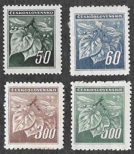 Czech 258,259,261,262 - Linden Leaves & Buds - 4 Stamps - MH - 1945