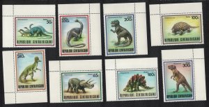 Central African Rep. Prehistoric Animals Dinosaurs 8v Corners 1988 MNH