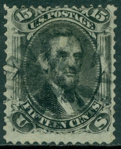 EDW1949SELL : USA 1868 Scott #98 Used. Fresh stamp. ¼ sealed tear. Catalog $275