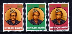 Zaire - Scott #1333, 1334, 1335 - Used - See description - SCV $34