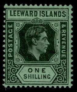 LEEWARD ISLANDS GVI SG110ba, 1s grey & black/emerald, VLH MINT. Cat £24.