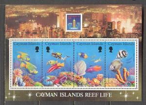 CAYMAN ISLANDS Sc# 676 MNH FVF SS Fish Coral & Scuba Diver