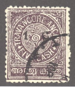 India- Feudatory States, Travancore, Scott #22, Used