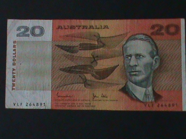 AUSTRALIA-1974- RESERVE BANK-$20 DOLLARS-CIRCULATED-VERY FINE-50 YEARS OLD