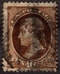 1882, US 10c, Jefferson, Used, Sc 209