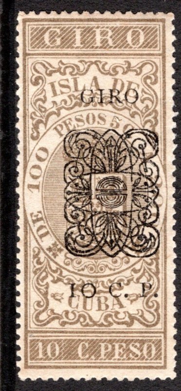 Cuba, Drafts, #127, 10, Type III o/p, VF, Revenue Stamp