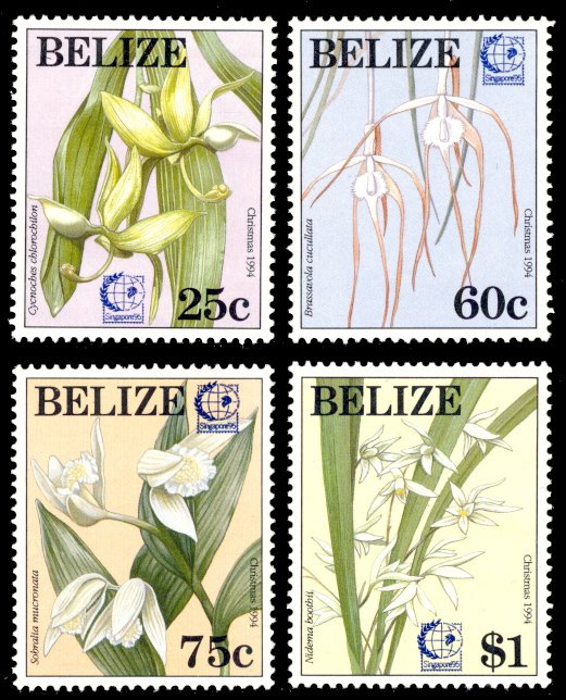 Belize 1995 ORCHIDS Scott #1051-1054 Mint Never Hinged