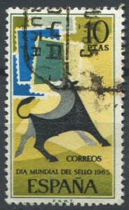 Spain Sc#1308 Used, 10p multi, World Stamp Day (1965) (1965)