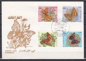 Algeria, Scott cat. 945-948. Butterflies issue on a First day cover. ^