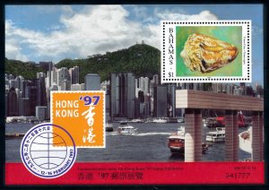 [99629] Bahamas 1997 Marine life sea shell Hong Kong Souvenir Sheet MNH