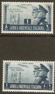 Italian East Africa C18-19 Sas A21, PA20 MLH  VF 1941 SCV $155.00