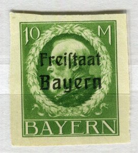 GERMANY; BAVARIA 1919 Ludwig FREISTAAT BAYERN Optd issue Mint hinged 10M.