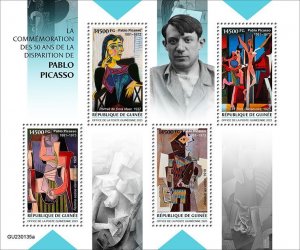 GUINEA - 2023 - Picasso, 50th Death Anniv - Perf 4v Sheet -Mint Never Hinged