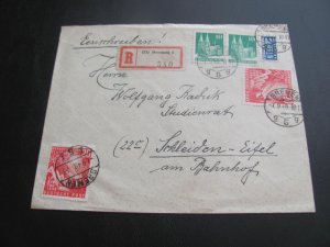 GERMANY  1949 REGISTERED BREMEN COVER+PRE BUND PAIR   VERY NICE (155)