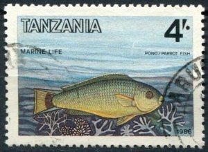 Tanzania Sc#329 Used, 4sh multi, Marine Life (1986)