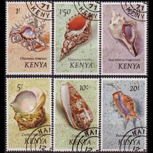 KENYA 1971 - Scott# 45-50 Sea Shells 1-20s CTO